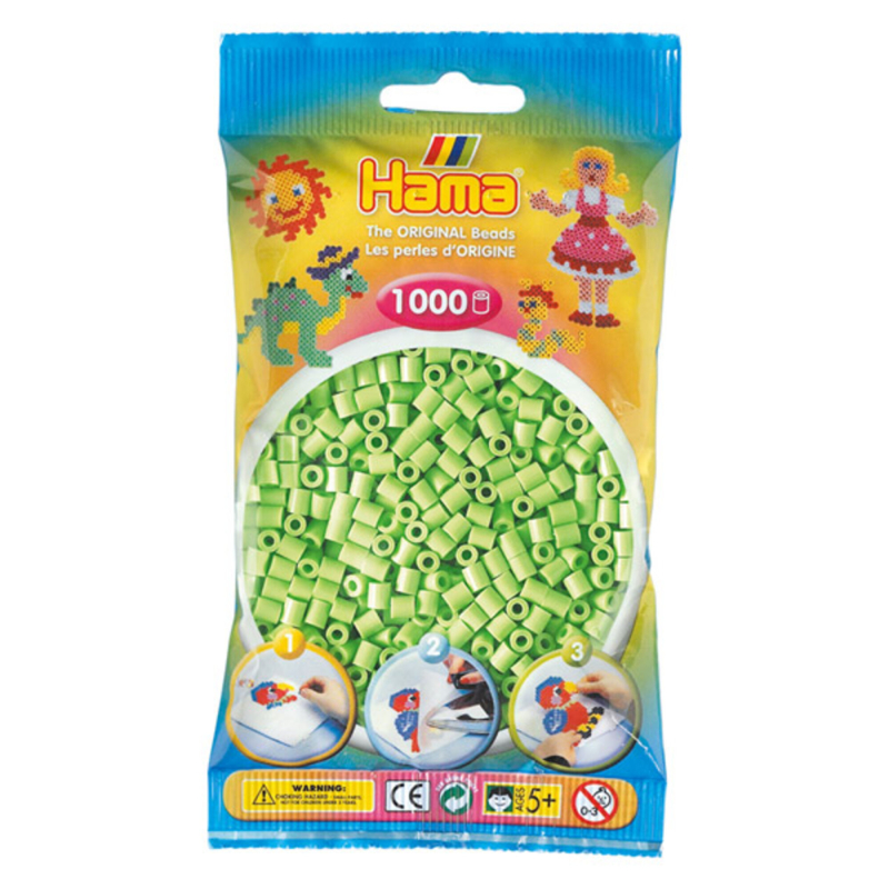 Hama perler midi 1000 stk - pastel-grøn-47