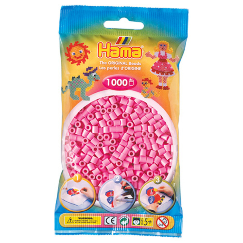 Se Hama perler midi 1000 stk - pastel pink-48 hos Babadut.dk