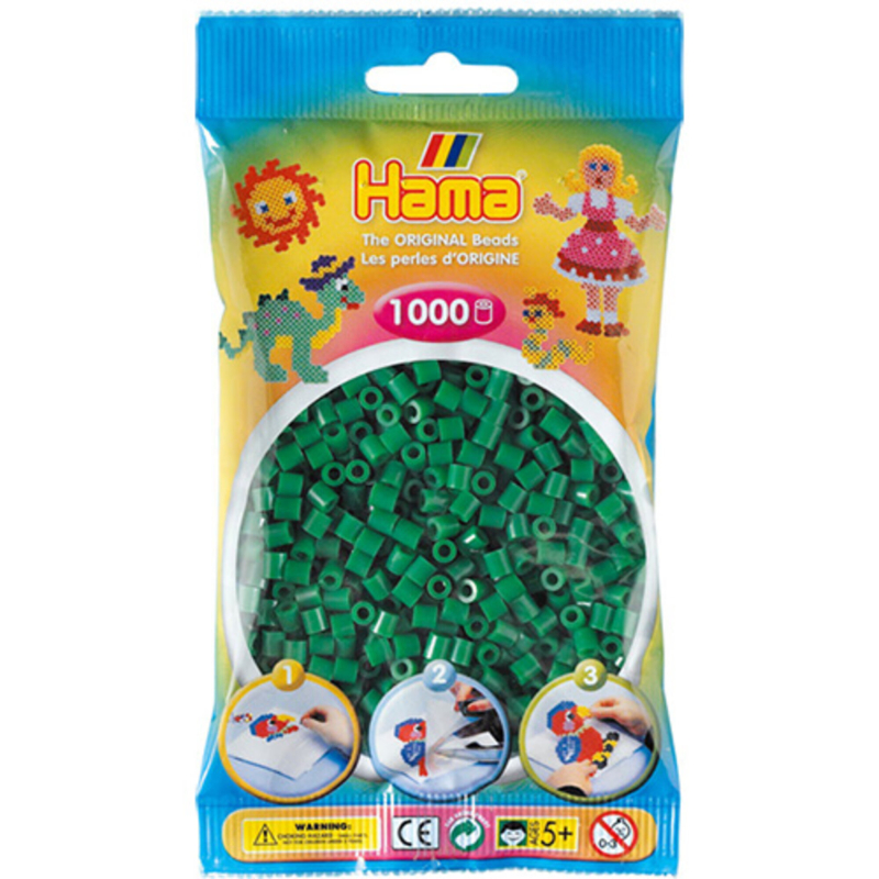 Billede af Hama perler midi 1000 stk - grøn-10
