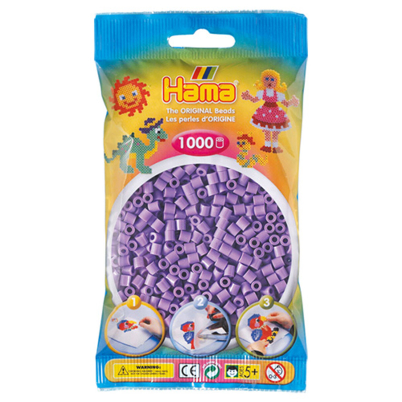 Hama perler midi 1000 stk – pastel lilla-45