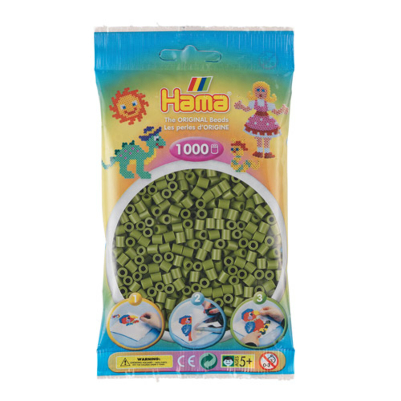 Hama perler midi 1000 stk – oliven-84