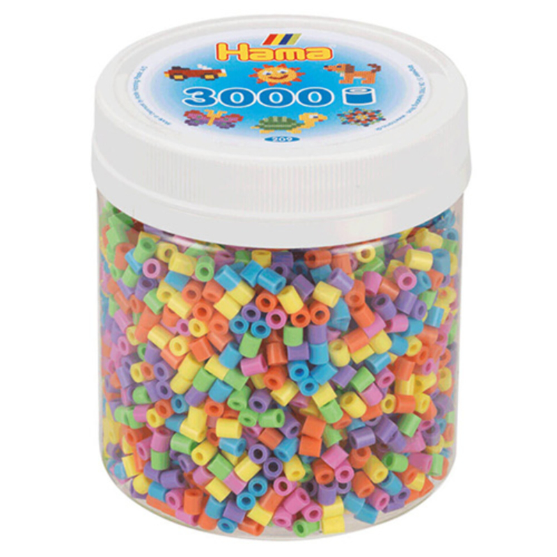 Hama perler midi 3000 stk – pastel mix-50