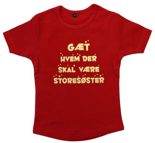 Rød storesøster t-shirt