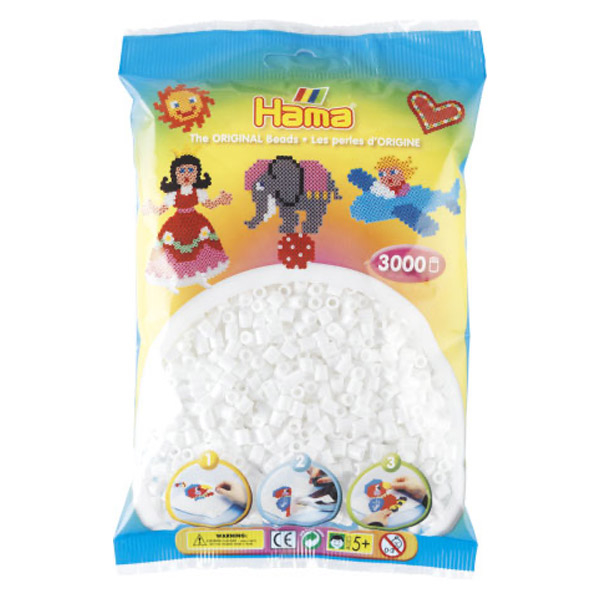 Hama perler midi 3000 stk – hvid-01