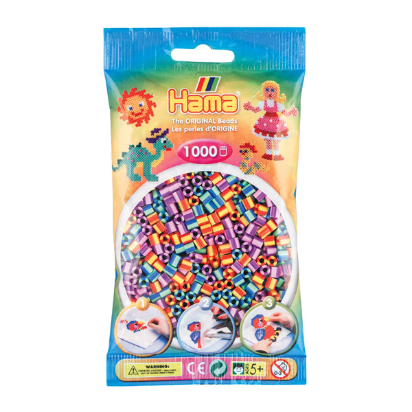 Se Hama perler midi 1000 stk - stribet mix-92 hos Babadut.dk