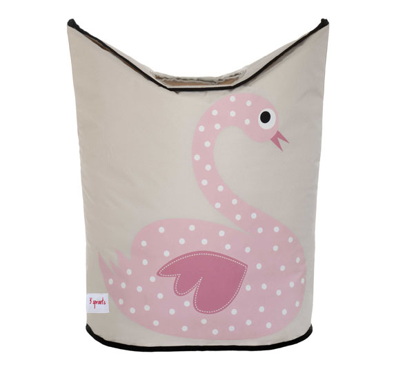 8: 3 Sprouts - Laundry Hamper - Pink Swan