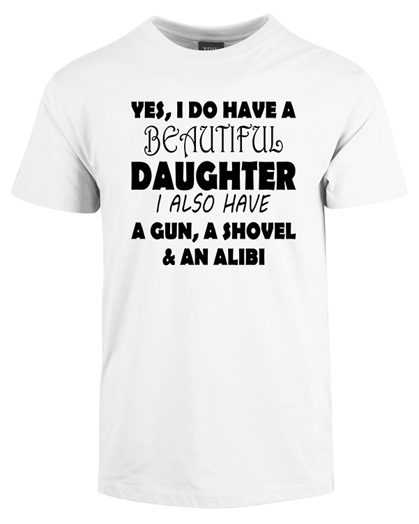 Se Beautiful daughter fars dag t-shirt - Hvid hos Babadut.dk