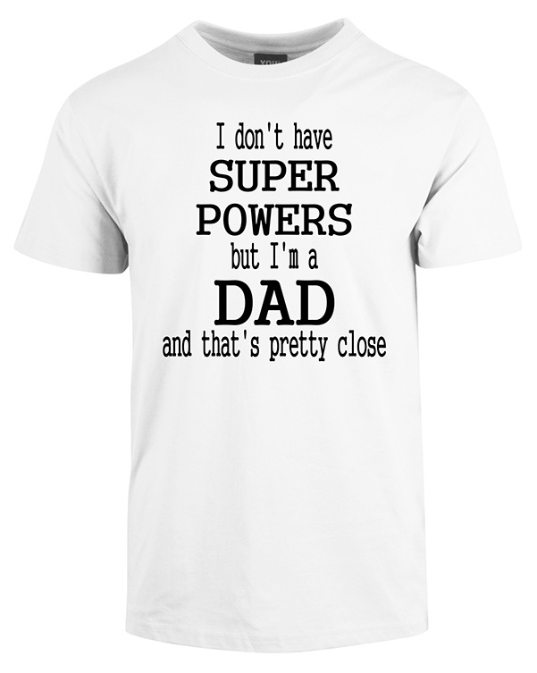 Super powers fars dag t-shirt – Hvid