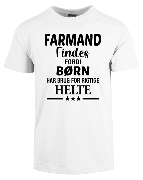 Billede af Farmand findes fars dag t-shirt - Hvid