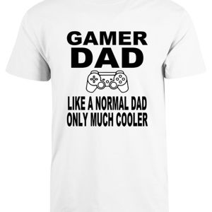 gamer dad t-shirt hvid