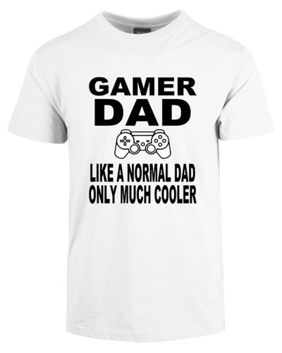 gamer dad t-shirt hvid