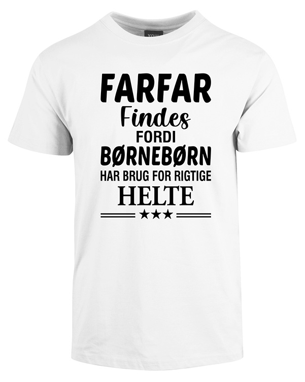 Se Farfar findes fars dag t-shirt - Hvid hos Babadut.dk