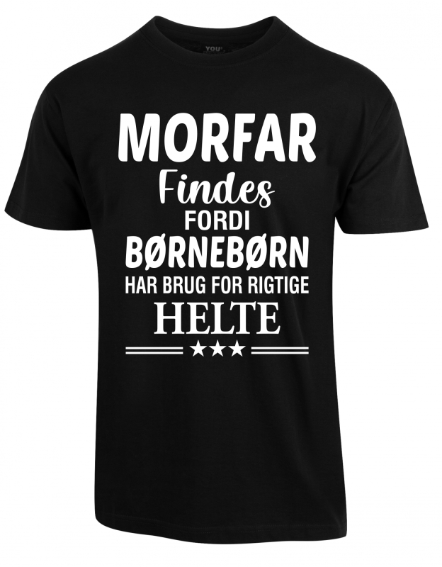 Se Morfar findes fars dag t-shirt - Sort hos Babadut.dk