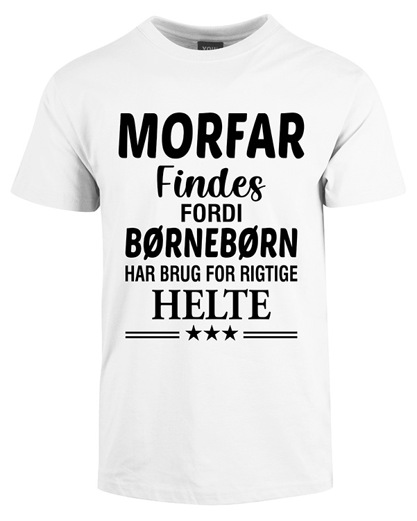 Se Morfar findes fars dag t-shirt - Hvid hos Babadut.dk