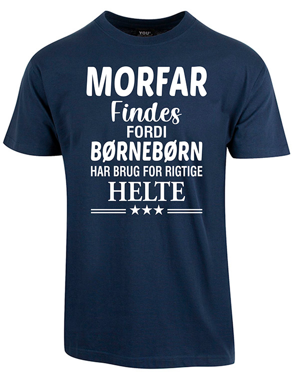 Se Morfar findes fars dag t-shirt - Navy hos Babadut.dk