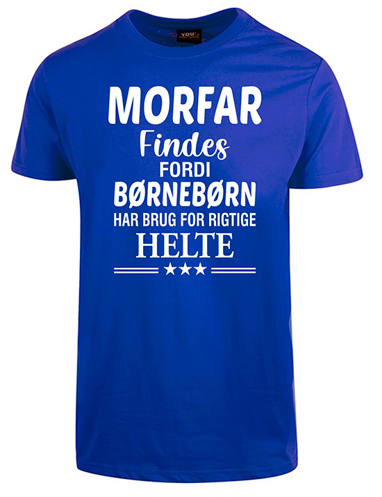 Se Morfar findes fars dag t-shirt - Koboltblå hos Babadut.dk