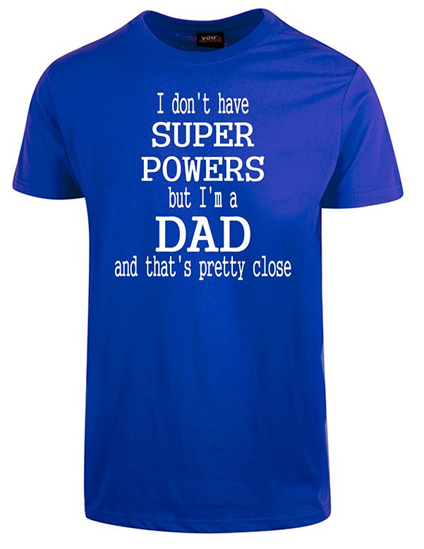 Super powers fars dag t-shirt - Koboltblå
