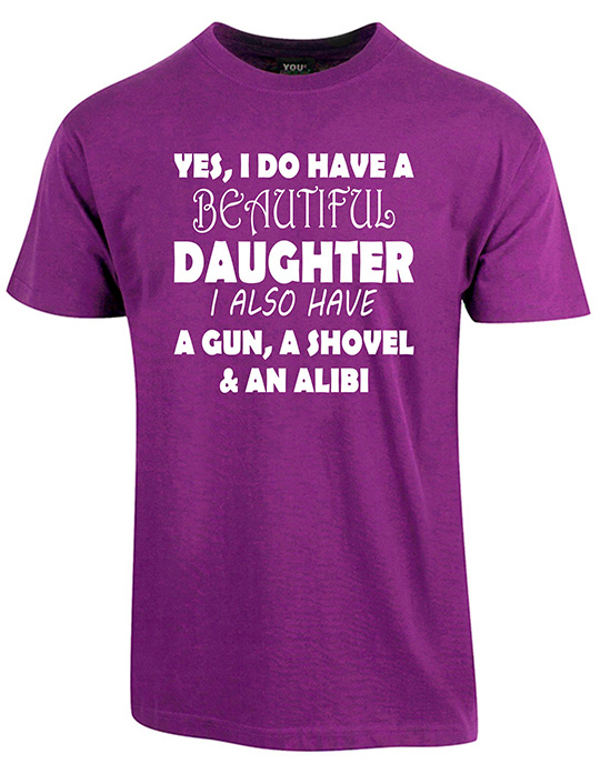 Billede af Beautiful daughter fars dag t-shirt - Lilla