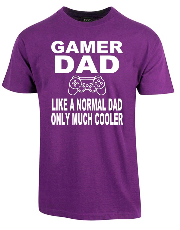 Billede af Gamer dad t-shirt - Lilla