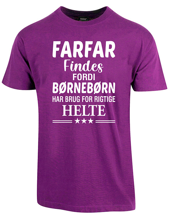 Se Farfar findes fars dag t-shirt - Lilla hos Babadut.dk