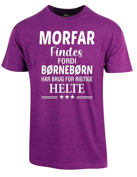 Se Morfar findes fars dag t-shirt - Lilla hos Babadut.dk