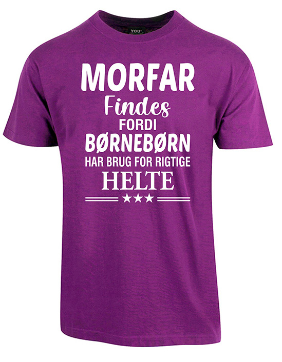 Billede af Morfar findes fars dag t-shirt - Lilla