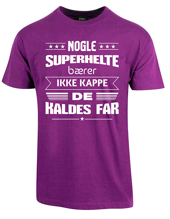 Se Superhelte fars dag t-shirt - Lilla hos Babadut.dk