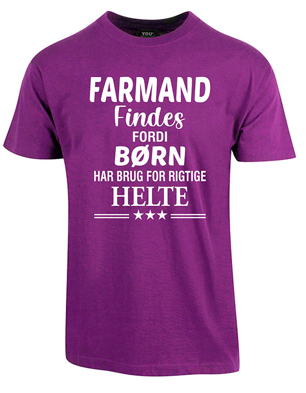 Se Farmand findes fars dag t-shirt - Lilla hos Babadut.dk
