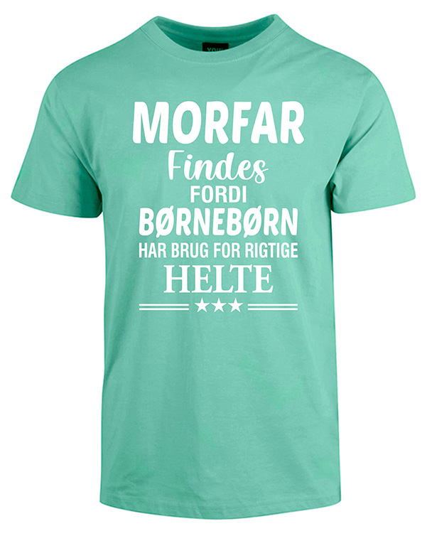 Se Morfar findes fars dag t-shirt - Mintgrøn hos Babadut.dk