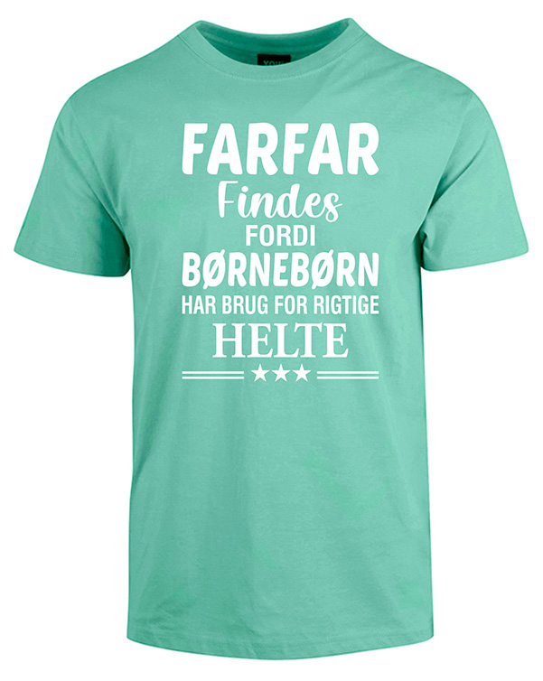 Se Farfar findes fars dag t-shirt - Mintgrøn hos Babadut.dk