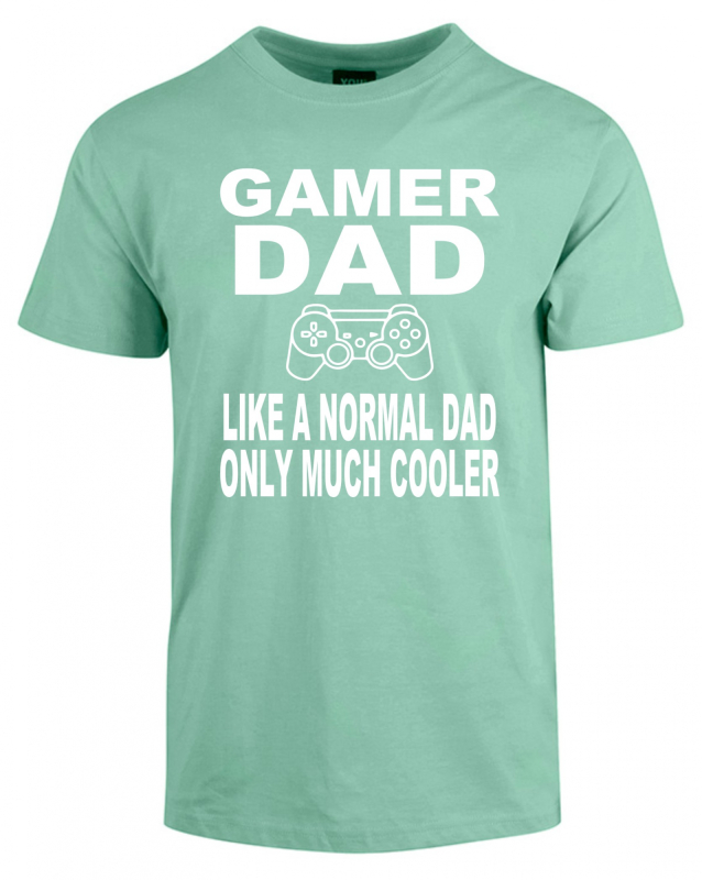 Se Gamer dad t-shirt - Mintgrøn hos Babadut.dk
