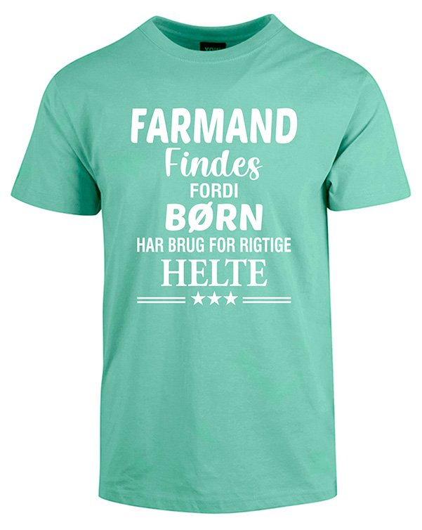 Se Farmand findes fars dag t-shirt - Mintgrøn hos Babadut.dk