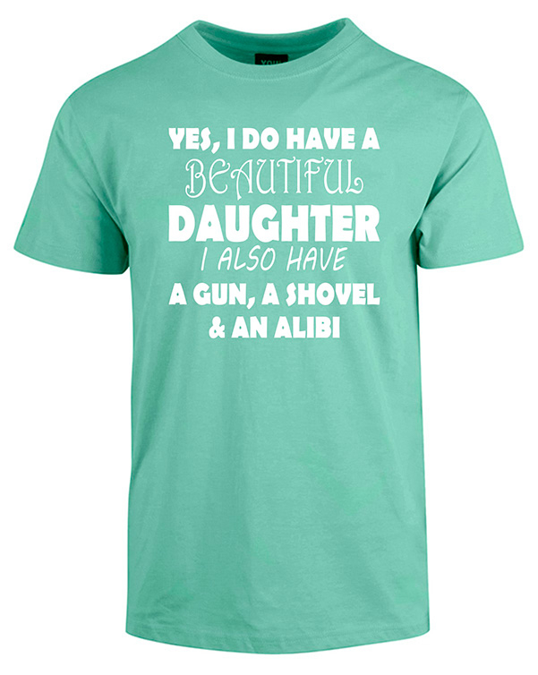 Billede af Beautiful daughter fars dag t-shirt - Mintgrøn