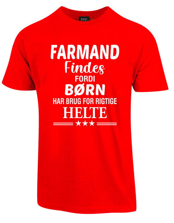 Se Farmand findes fars dag t-shirt - Rød hos Babadut.dk