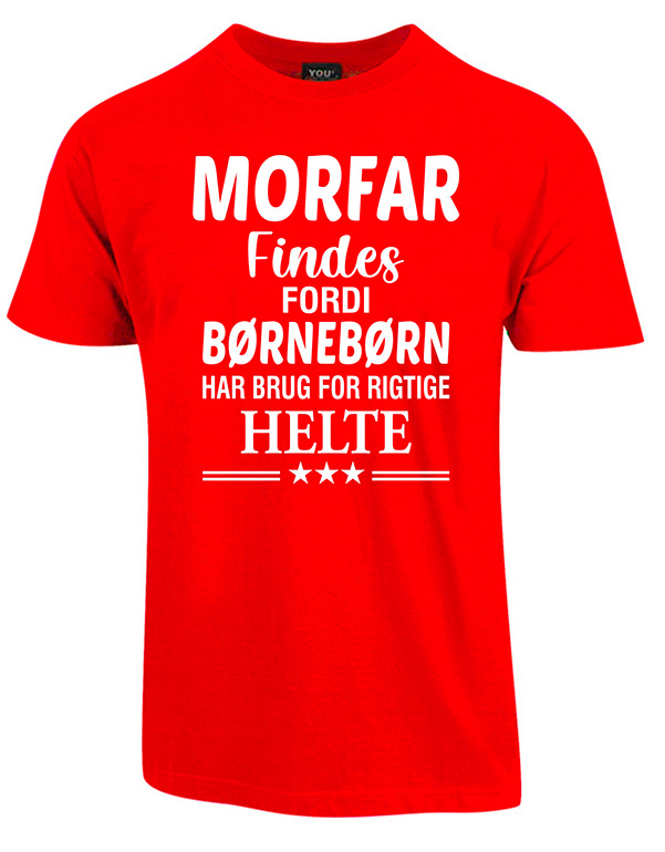 Billede af Morfar findes fars dag t-shirt - Rød