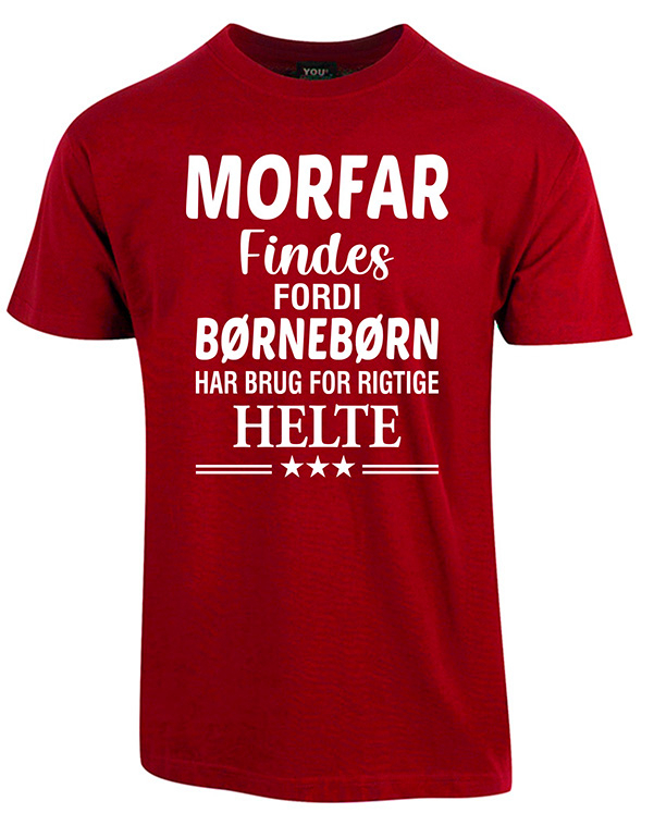 Morfar findes fars dag t-shirt - Vinrød