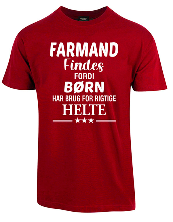 Se Farmand findes fars dag t-shirt - Vinrød hos Babadut.dk
