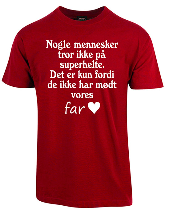 Fars dag t-shirt – Vinrød