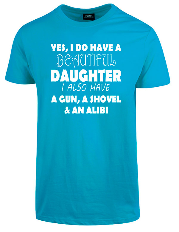 Se Beautiful daughter fars dag t-shirt - Turkis hos Babadut.dk