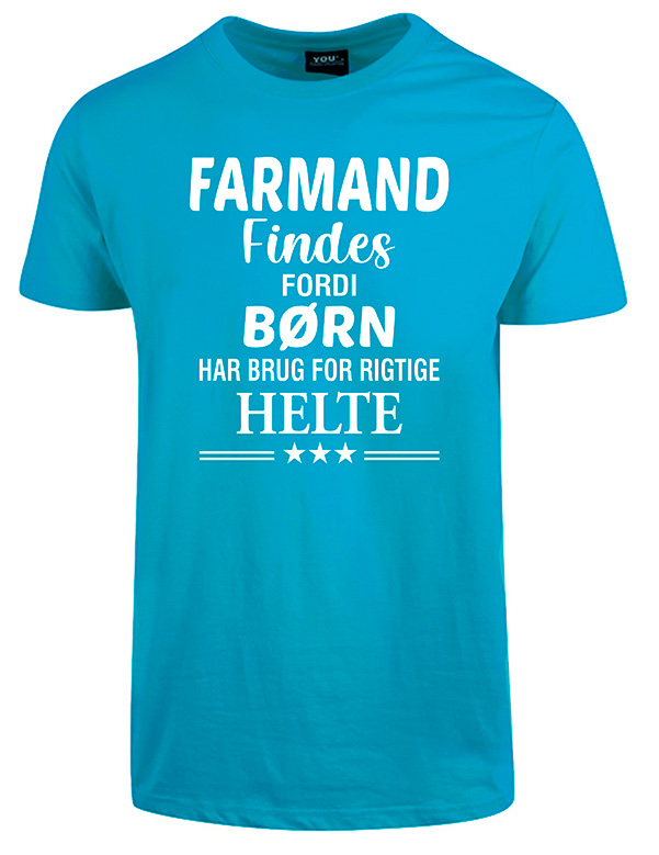 Se Farmand findes fars dag t-shirt - Turkis hos Babadut.dk
