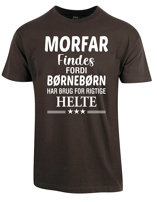 Se Morfar findes fars dag t-shirt - Mørkegrå hos Babadut.dk