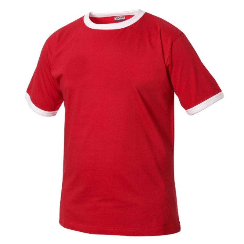 Rød t-shirt med hvid kant til børn