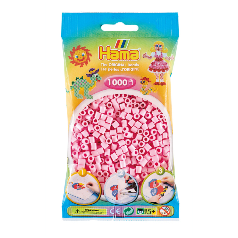 Hama perler midi 1000 stk - Pastel rosa - 95