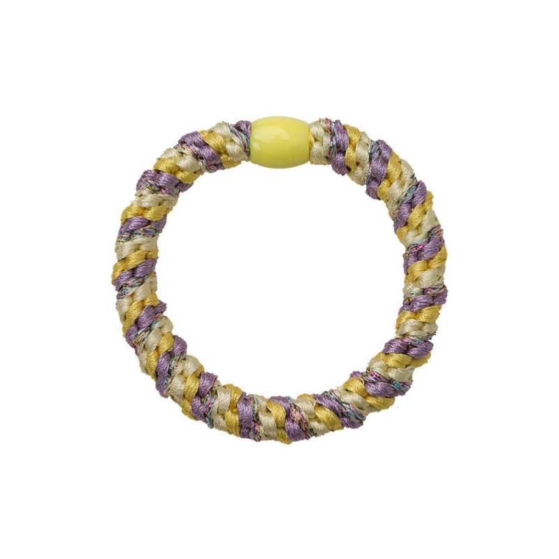 Hårelastik fra By Stær - Multi purple, yellow glitter