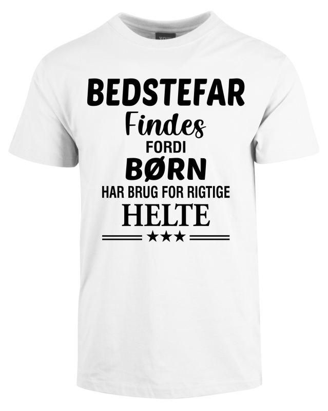 Se Bedstefar findes fars dag t-shirt - Hvid hos Babadut.dk