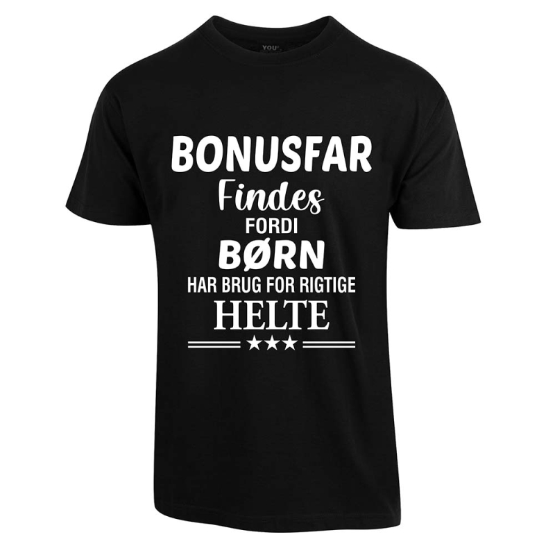 Se Bonusfar findes fars dag t-shirt - Sort hos Babadut.dk