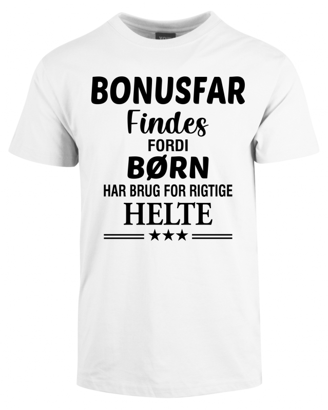 Se Bonusfar findes fars dag t-shirt - Hvid hos Babadut.dk