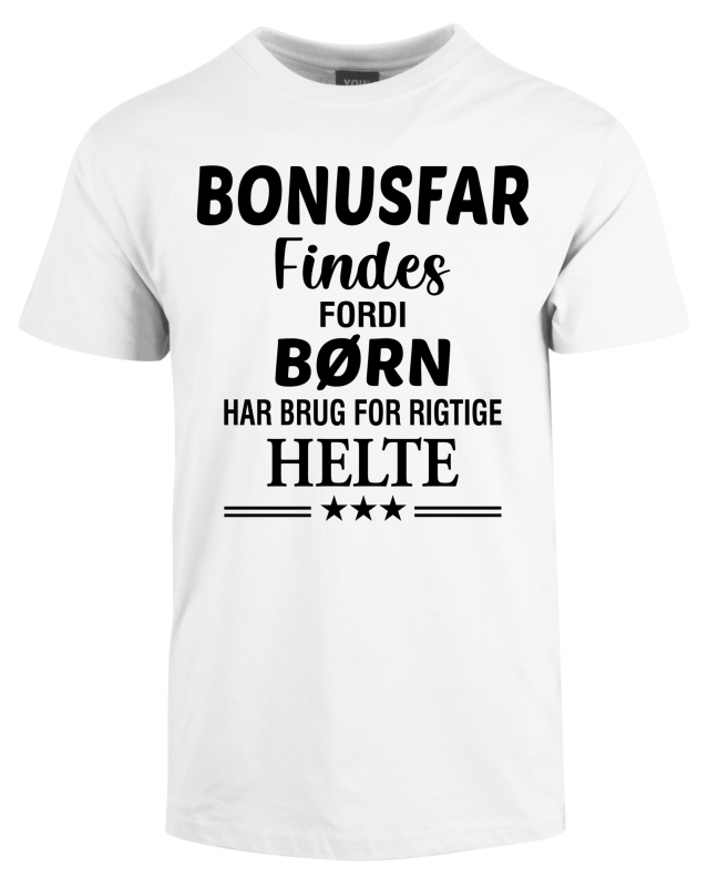 Billede af Bonusfar findes fars dag t-shirt - Hvid