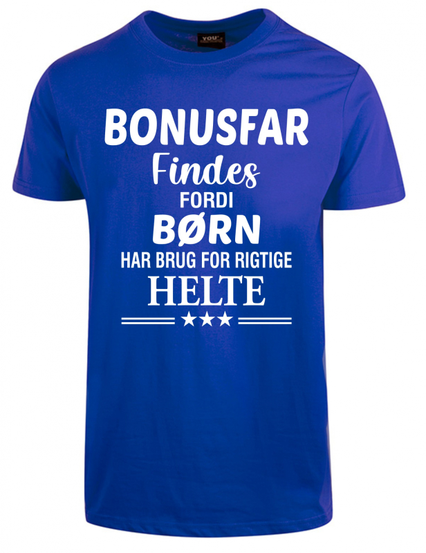 Billede af Bonusfar findes fars dag t-shirt - Koboltblå