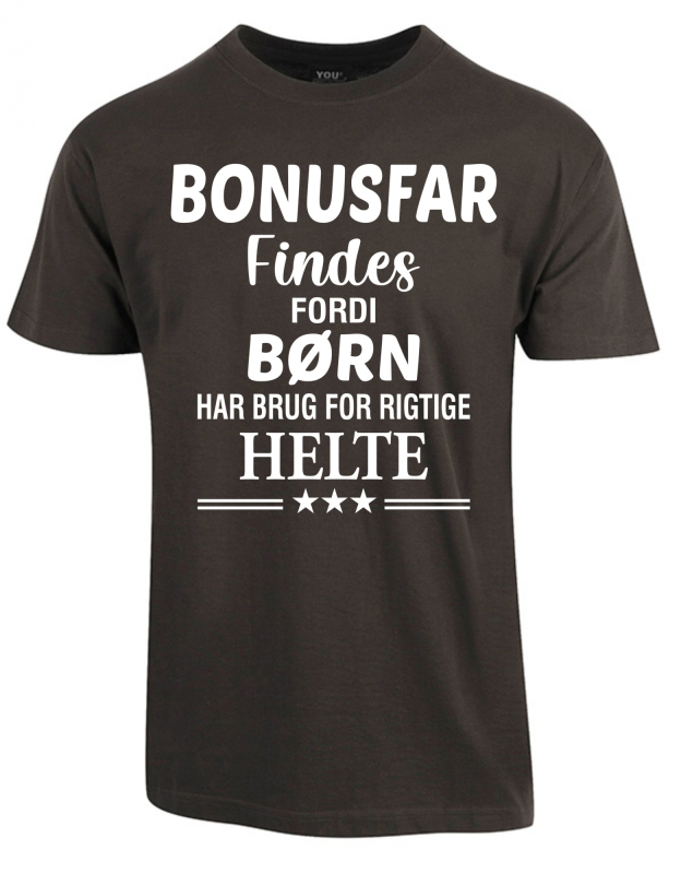 Se Bonusfar findes fars dag t-shirt - Mørkegrå hos Babadut.dk
